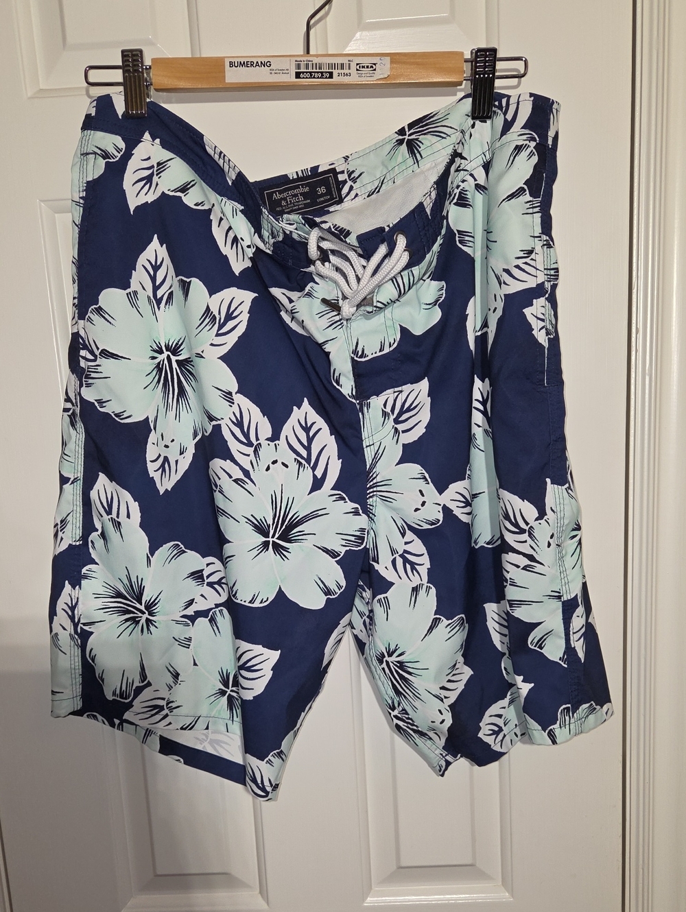 Abercrombie & Fitch Navy and Mint Floral Board Shorts